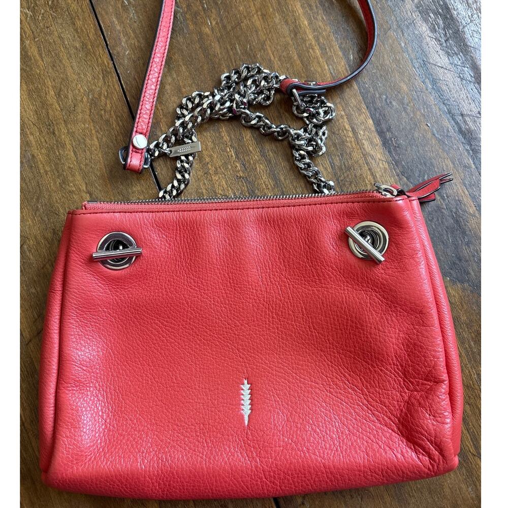 Thacker Capri Leather Crossbody Handbag Purse Anthropologie Coral